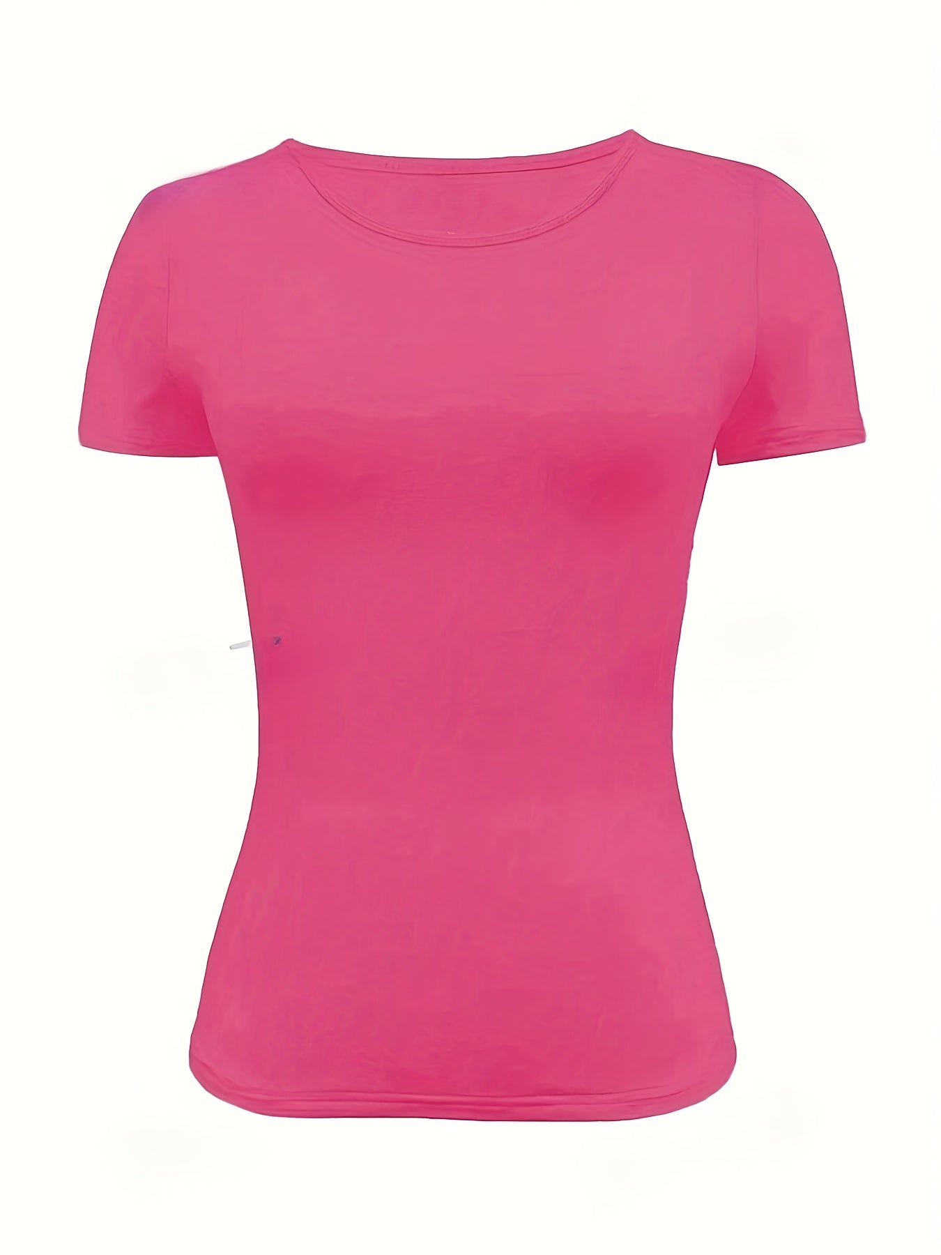 Women’s Solid Color Fitted Short-Sleeve T-Shirt for Summer