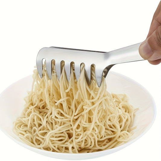 1pc, Stainless Steel Pasta Tongs, Buffet & Serving Food Tongs For Restaurant And Home Use, Durable Kitchen Utensils