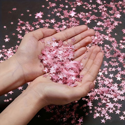 1200/2800pcs Sparkling Star-Shaped Confetti - Golden & Rose Golden Plastic Party Decorations for Halloween, Christmas, Weddings, Birthdays, Graduations, and Holiday Celebrations, Festive Table Decorations, Celebration Accesso