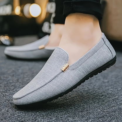 1 Pair Men'S Preppy Casual Slip-On Loafers - Faux Round Toe Shoes with EVA Insole, Breathable Fabric Lining, Wear-Resistant Sole for Outdoor, Hiking & Daily Use - Versatile for Spring/Summer & Fall/Winter