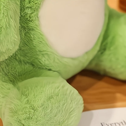 Cute Green Dinosaur Plush Toy with Jacket, Soft Face, Can Be Used as a Pillow, Doll, or Bedside Decoration, Ideal for Birthday, Christmas, New Year, and Valentine's Day Gifts