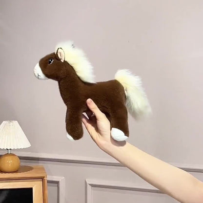 Simulation Horse Plush Toys 20cm/7.87" Soft Stuffed Plush Animal Toy Education Prop Toys for Students Home Room Sofa Decorations