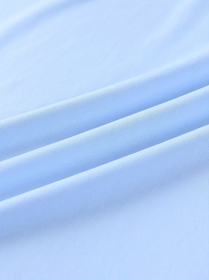 [Golf Apparel] Men's Classic White Shirt - Casual Summer Style with Short Sleeves, Zipper Collar, and Stretch Polyester Fabric - Perfect for Streetwear & Golf