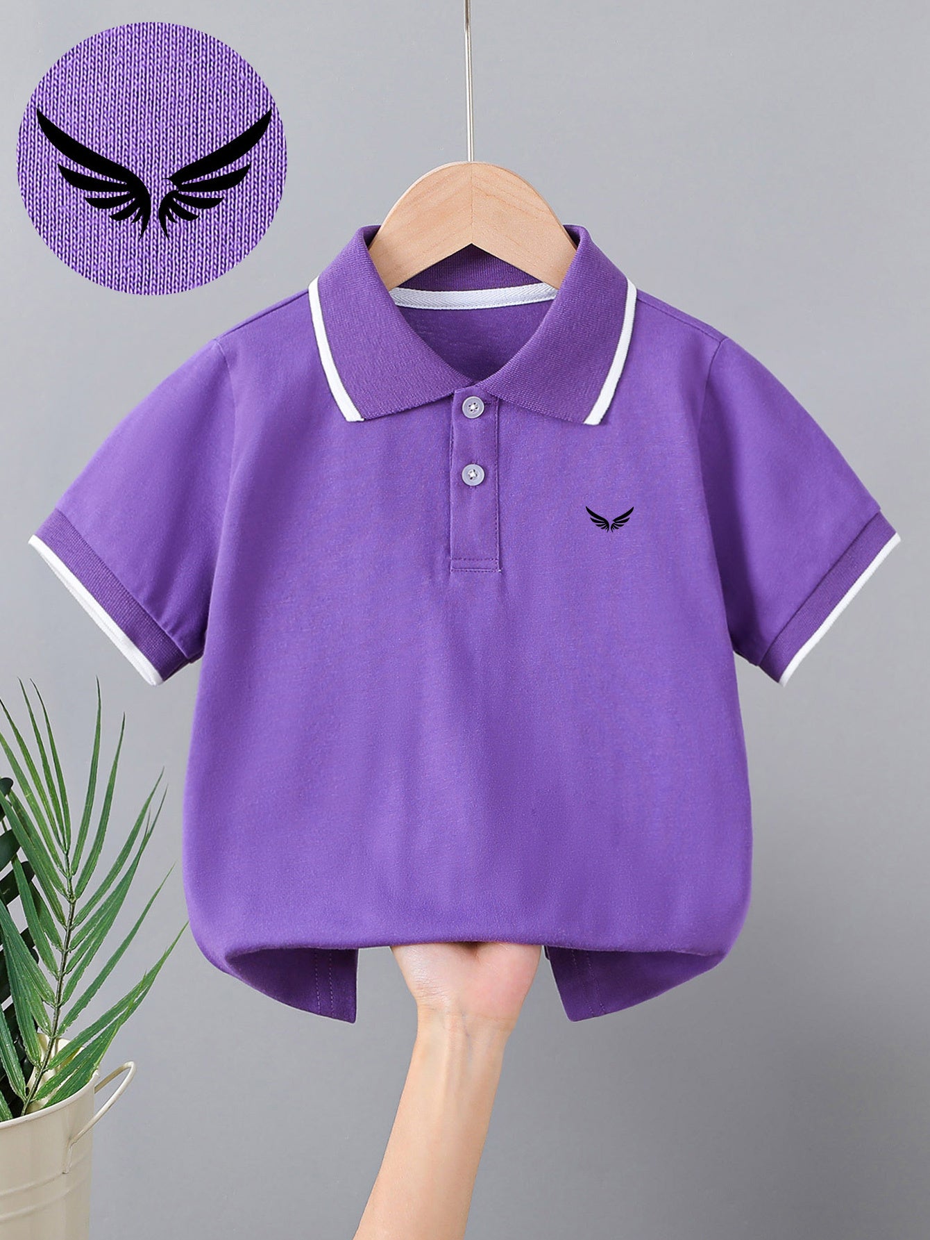 Kids' Summer Polo Shirts with Bird Patterns, Cotton Blend