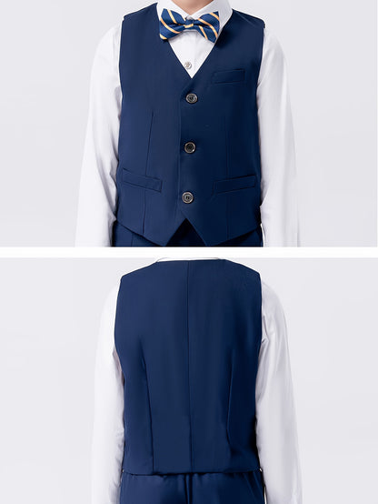 Boys' English Gentleman Vest Set with Bow Tie for Parties
