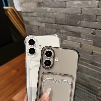 Transparent Simple Clear Card Slot Bag Phone Case Soft Cover, for iPhone 16 15 14 13 12 11 Pro Plus Pro Max X Xs Max Xr 7 8 Mini, for iPhone Users - Suitable for Everyday Use