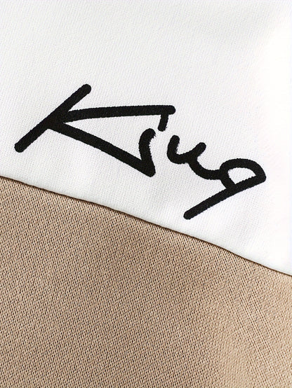 2 հատ տղայի «Թագավորական» նախշերով գլխարկով հանդերձանք, ոճային գունային բլոկներով կարված գլխարկի և տաբատի հավաքածու, մանկական հագուստ աշուն/ձմեռ բացօթյա հագուստի համար, որպես նվեր