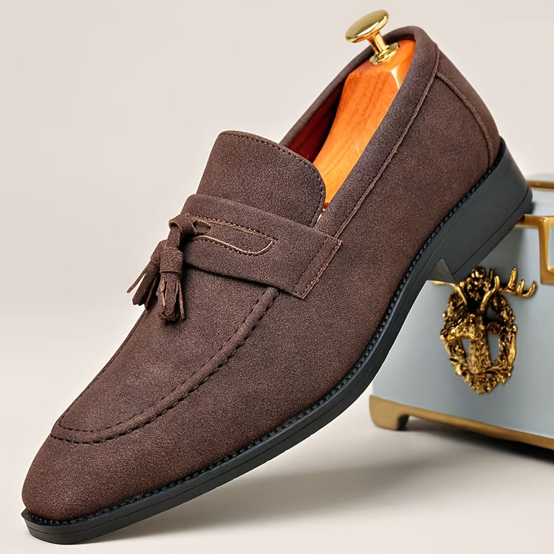 Plus Size Men's Slip-On Tassel Loafers Casual Rubber Sole