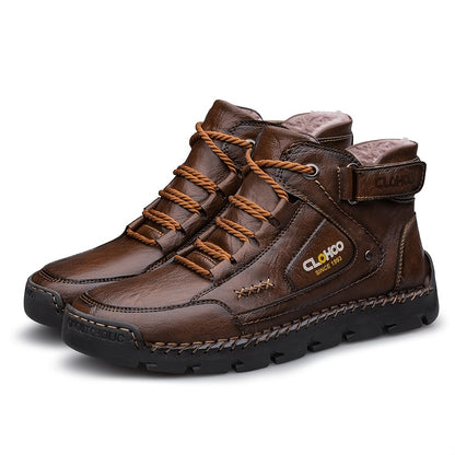 Men's Warm Winter Ankle Boots - Durable Handmade Lace-Up Chukas