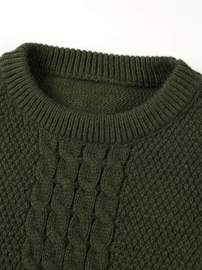 Men's Classic Autumn/Winter Textured T-Shirt, Round Neck Long Sleeve Knit Sweater, Fashion Casual Top, Suitable for Casual and Daily Wear, Men's Winter Clothing, Men's Sweater, Christmas Sweater, Men's Christmas Sweater, Wint