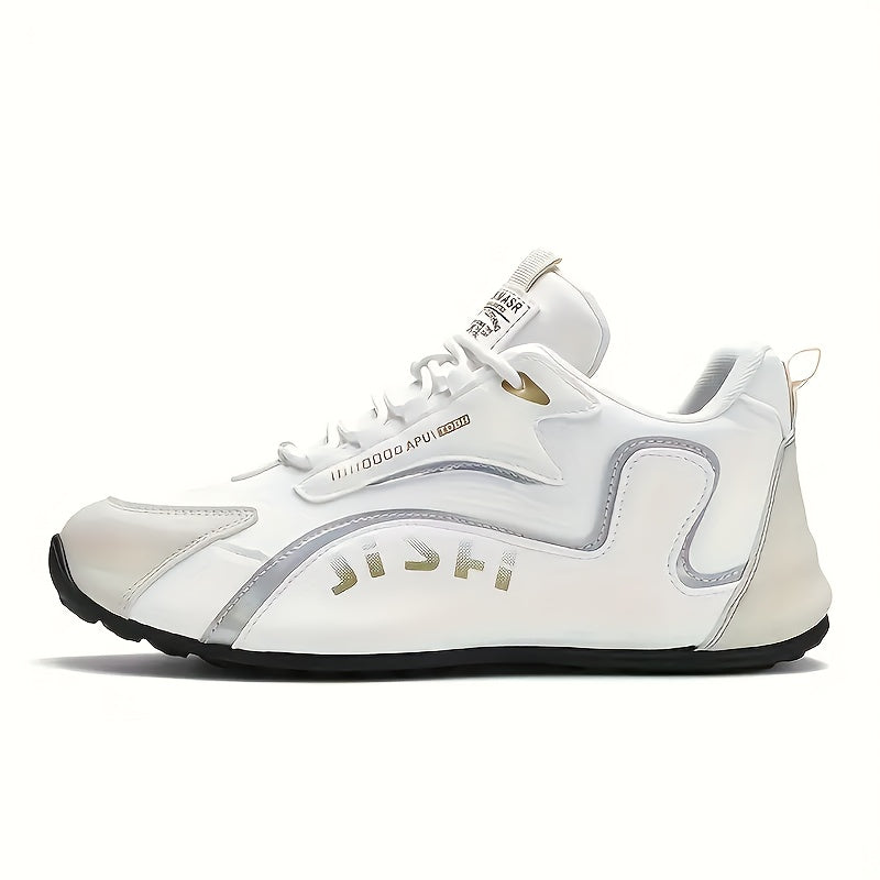 Men's Casual Comfort Training Shoes, Low-Top Lace-Up Sneakers for Walking, Outdoor Activities, and Travel - PU Upper, Fabric Lining, PVC Sole