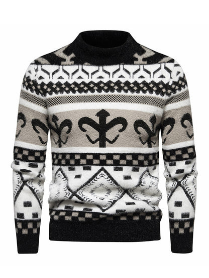 Աշնանային և ձմեռային կլոր օձիքով սվիտեր, տաք, տրիկոտաժե, առօրյա, նորաձև, բազմակողմանի վերնաշապիկ