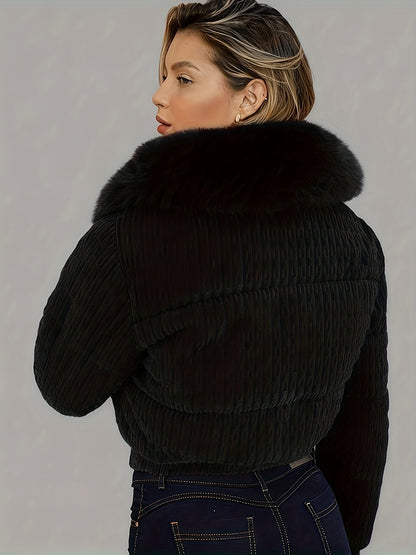 Կանացի ձմեռային բաճկոն - կայծակաճարմանդով վերարկու՝ անջատվող մորթե օձիքով, բորդո/կարմիր - ցուրտ եղանակի վերնազգեստ՝ ամենօրյա և պաշտոնական միջոցառումների համար