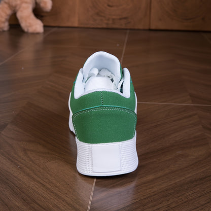Chic Women's Low-Top Lace-Up Sneakers - Fashionable Colorblock Design, Lightweight & Comfortable Skate Shoes with EVA Sole