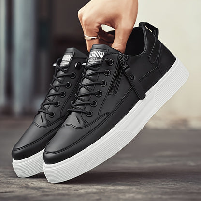 Men's Casual Side-Zip Sneakers Lightweight Low-Top Shoes