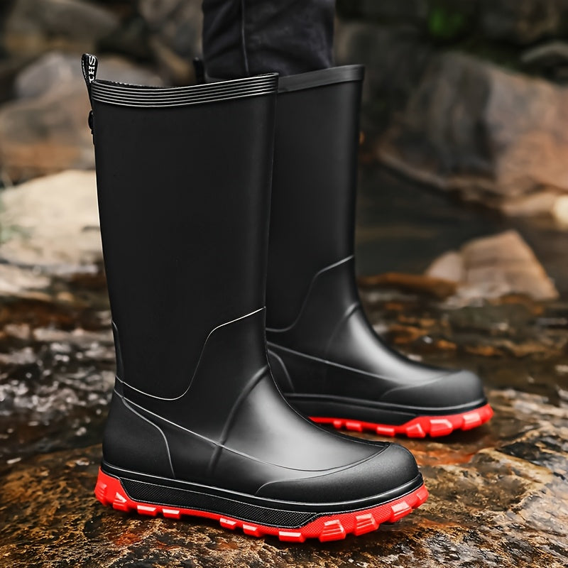 Men's All-Season High-Top Outdoor Waterproof PVC Boots