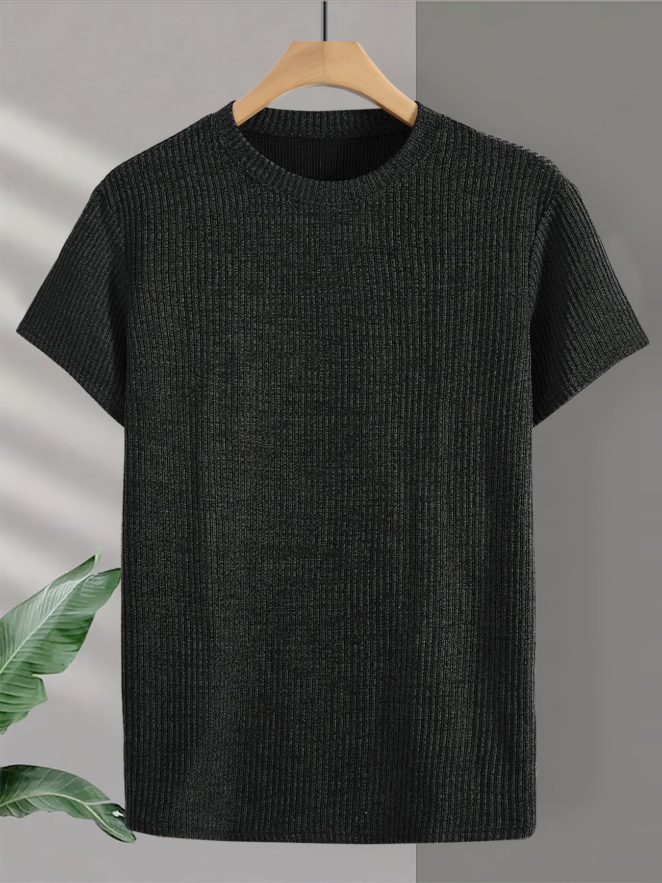 Men'S Short-Sleeve Round-Neck Knitted Jacquard T-Shirt, Stylish And Comfortable for All Seasons, High-Quality Top - ayq