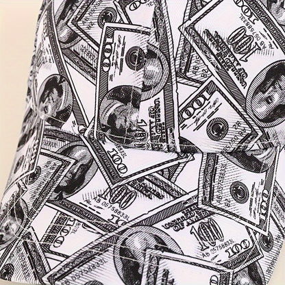 Funky Money Print բեյսբոլի գլխարկ 100% պոլիեսթեր թեթև, կարգավորվող հիփ-հոփ գլխարկ Unisex երաժշտական փառատոների համար