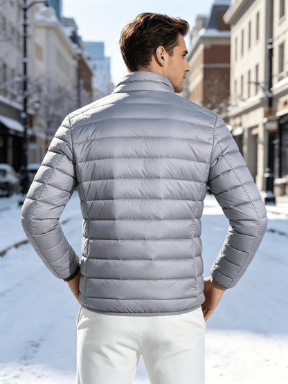 Men's Lightweight Stand-Collar Quilted Jacket for Fall Winter