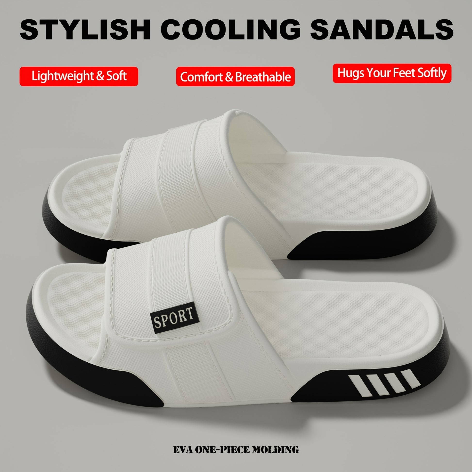 Men's Summer Flat Sandals with Thick Soles, Comfortable and Soft, Casual and Simple, Fashionable and Versatile, Thick Sole Trend, Street Style, Men's Sandals. - ayq