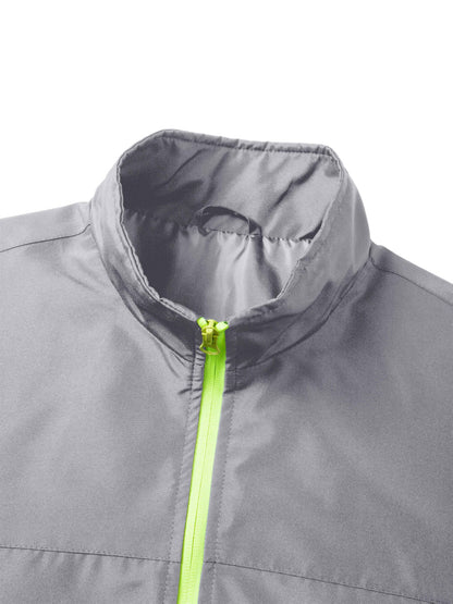 Men's Polyester Zipper Jacket & Sports Trousers Set for Fall/Winter
