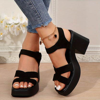 Women’s High Heel Wedge Sandals with Hollow-Out Platform