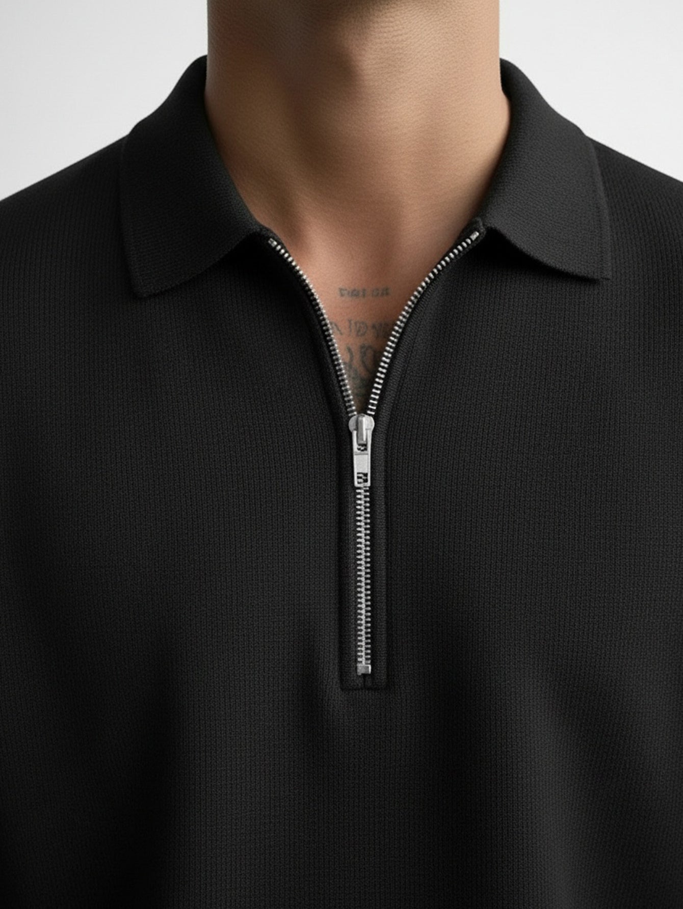 Men'S Short Sleeve Knit Polo Sweater with Lapel Collar and Zipper | Casual Solid Color Top, Slight Stretch Fabric, Ideal for Beach, Going Out, and Casual Occasions - ayq