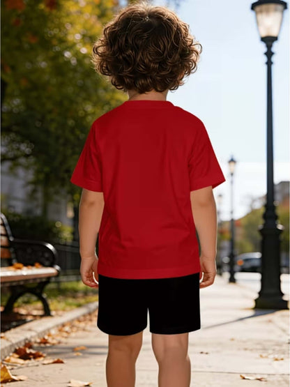Baby Boy 2-Piece Casual Summer Outfit with Printed T-Shirt & Shorts