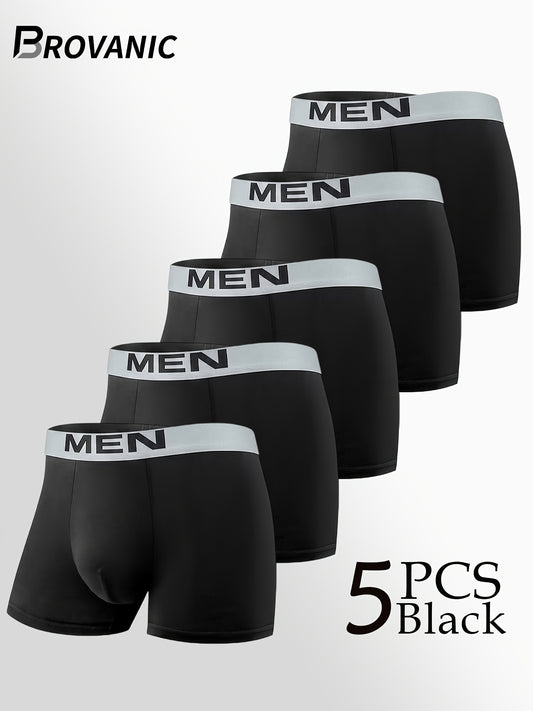 Men's 5-Pack Boxer Briefs with Comfortable Stretch Waistband - ayq