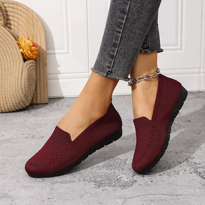 Lightweight Mesh Loafers for Women - Breathable And Easy to Wear, These Comfortable Flat Shoes in Purple Feature a Fabric Upper And Rubber Sole, Ideal for Any Season.