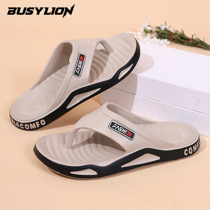 Men's Lightweight Fashion Sandals with Letter Print - Open Toe