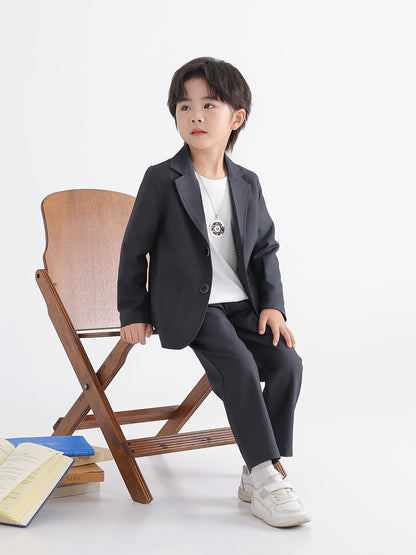 Boys' Casual Suit Set with Jacket & Pants for Special Occasions
