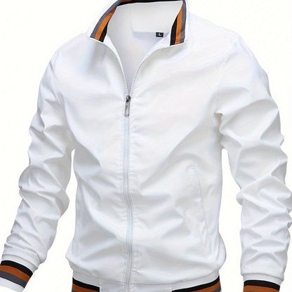 A Men'S Stylish Pilot Jacket, Made of Durable Fabric, Features Classic Striped Details, Perfect for Casual Outings Or Hiking. It Offers a Sense of Confidence And Fashion, Making It an Ideal Gift for Men