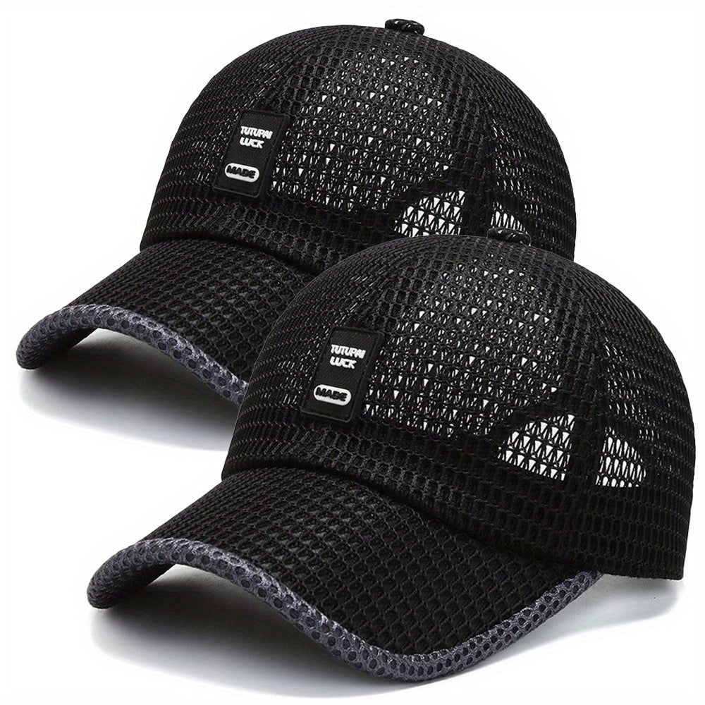 2 Pack Summer Breathable Baseball Caps for Men & Women