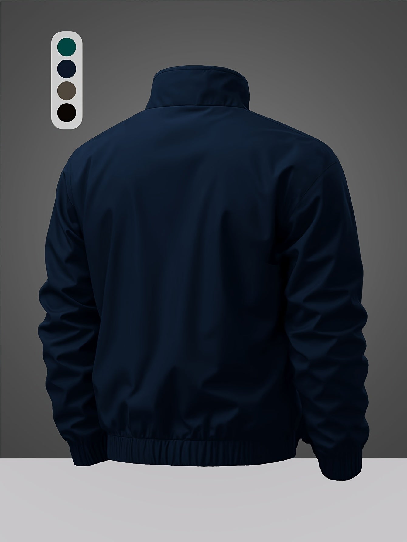 Men's Casual Polyester Sports Jacket with Alphabet Print