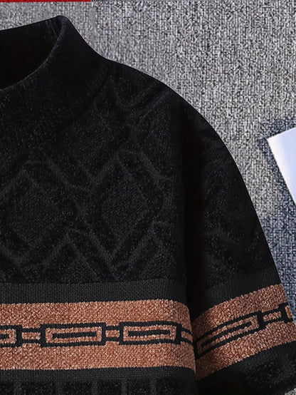 2025 թվականի աշնանային և ձմեռային նոր տղամարդկանց սվիտեր կորեական ոճով՝ ազատ կլոր վզով, տաք գործվածքով և նորաձև ոճով