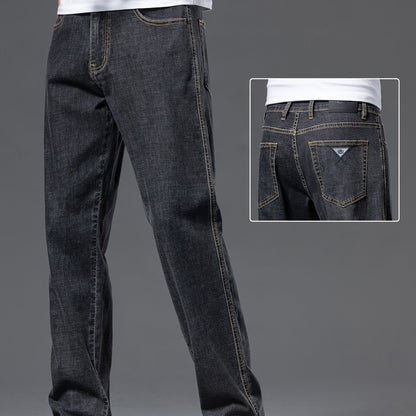 Geng Yuanshi High-End Summer Men's Jeans New Trend Fashion Straight-Leg Light Business Stretch Denim Pants