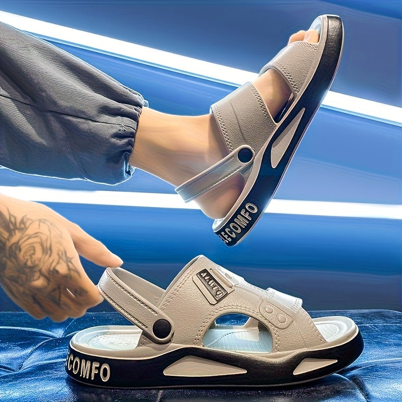 Men's Breathable EVA Summer Slides with Geometric Design