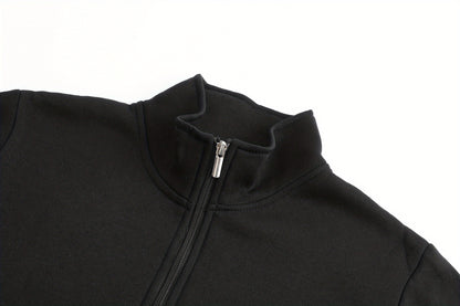 Warm High Neck Jacket, Men's Casual Slant Pocket Zip Up Athletic Jacket For Fall Winter