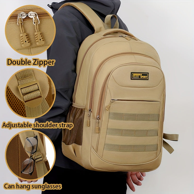 Hiking Backpack, Leisure Backpack, Large-capacity Backpack, Suitable for Both Men and Women, Height 48cm, Length 33cm, Thickness 20cm, Can Hold 17-inch Laptop, Equipped with Adjustable Shoulder Straps, Is Ideal for Daily Outd - ayq