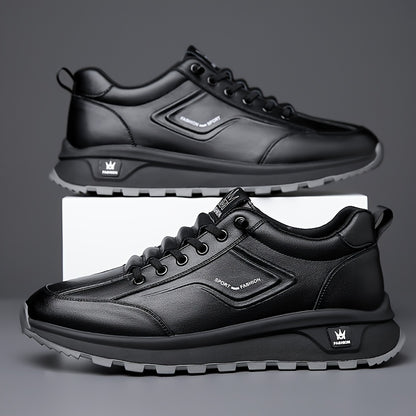 Men's Business Casual Sneakers Low Top Microfiber Leather