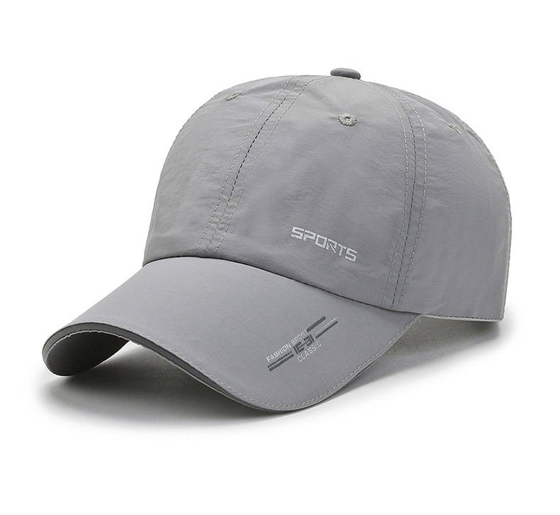 Unisex Polyester Baseball Cap, Quick-Dry Breathable Duck Hat with Reflective Strip, Sun Protection Snap Closure, Hand Wash Only, Stretch Fit for Spring/Summer Outdoor Travel Sports