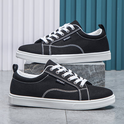 Trendy Low Top Canvas Shoes, Low Top Lace Up Casual Shoes For Outdoor Walking Jogging | All Seasons