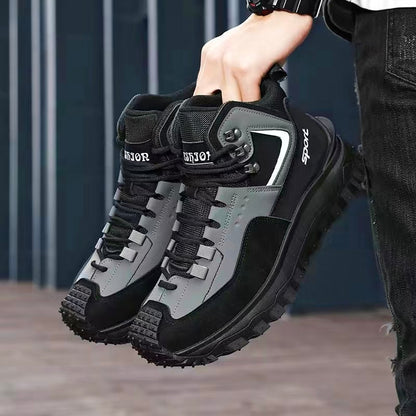 Men's Slip-Resistant Mid-Calf Outdoor Boots with PVC Sole