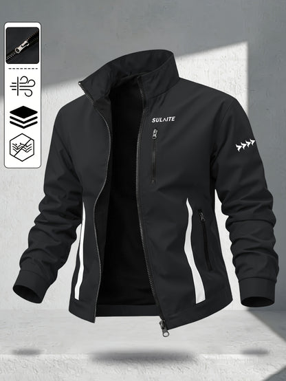 Men's Vintage Casual Bomber Jacket Stand Collar Windproof Coat