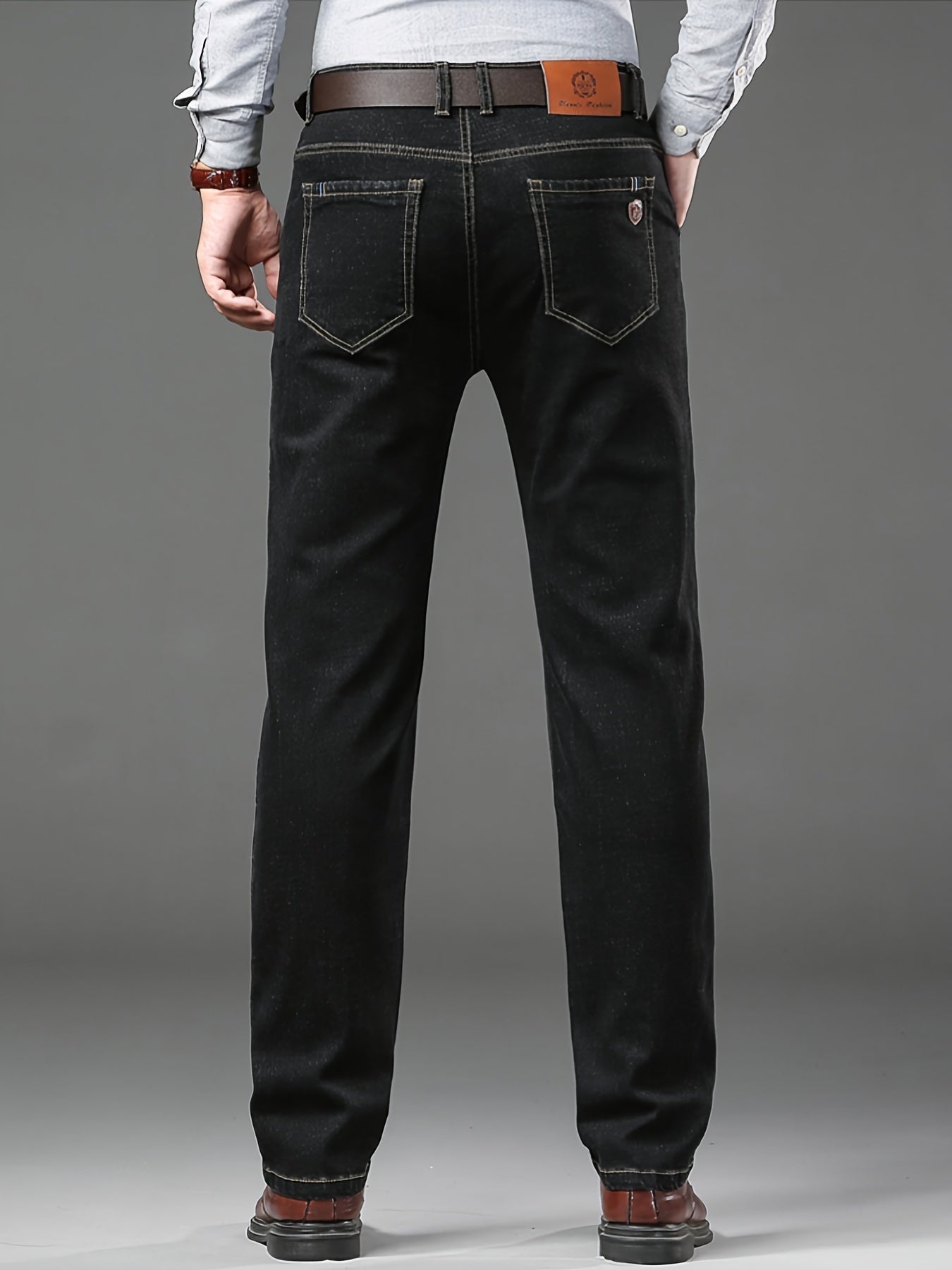 High-quality Men's Denim Trousers, Business Style, Elastic Men's Pants, New Autumn/winter Fashion Trend - ayq