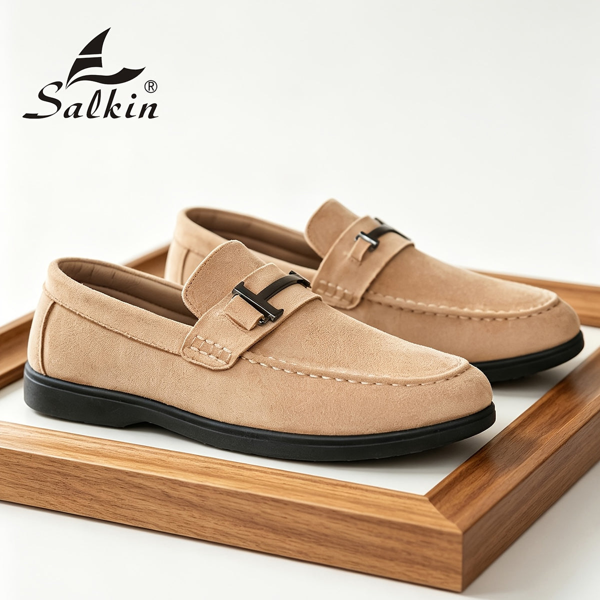 Men's Slip-On Casual Loafers Stylish Fabric Business Shoes