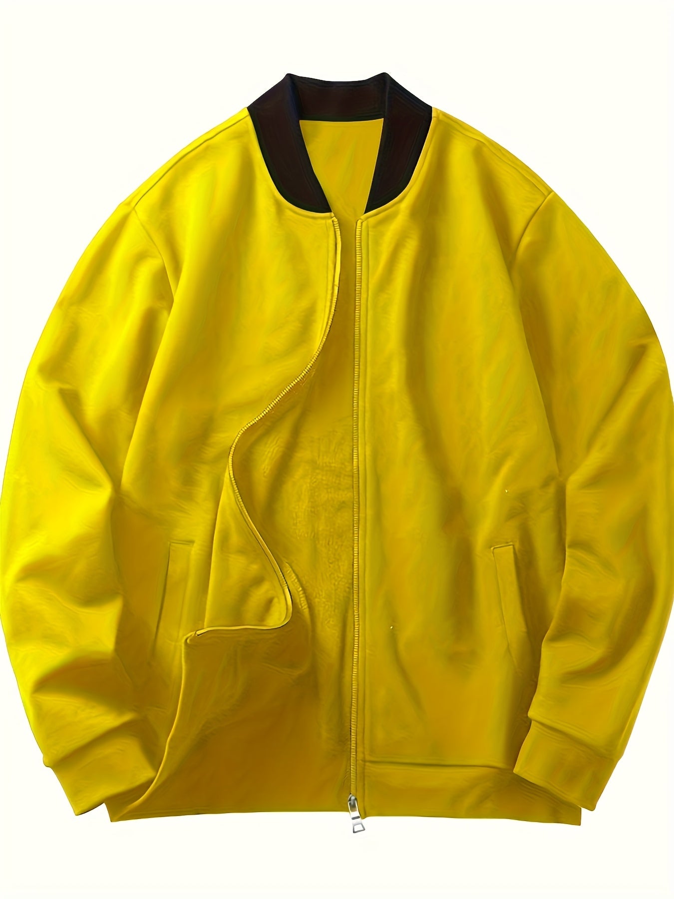 Men's Lightweight Stand Collar Jacket - Olive Green Softshell Zipper Jacket with Pockets, Regular Fit for Spring/Fall Hiking & Casual Outdoor Wear, Hiking Accessories