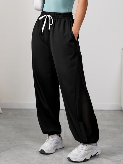 Women's Loose-Fit Quick-Dry Sports Pants with Mesh Panels