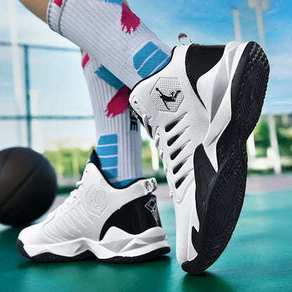 Breathable Comfortable Basketball Shoes | Non-Slip Durable Tennis Shoes, Road Running Shoes, Fitness Training Shoes, Mid-Top Design, All-Season, Unisex - MINZHE YL - ayq